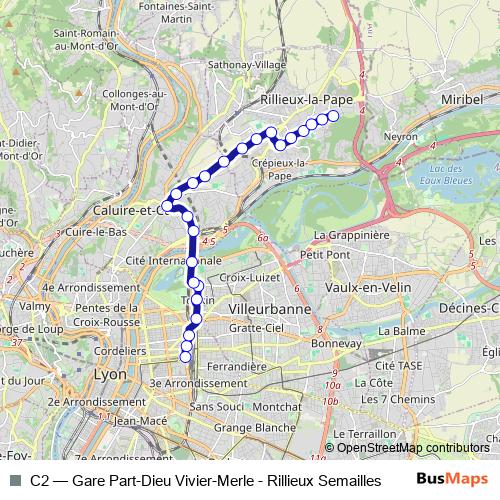 C2 trolleybus Line Map