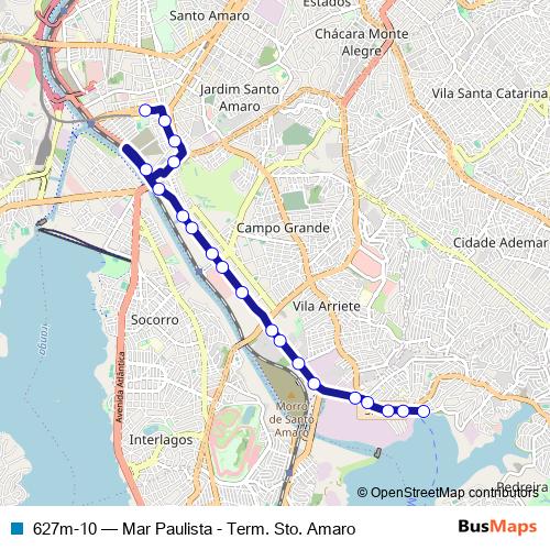 627m-10 bus Line Map