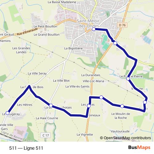 511 bus Line Map