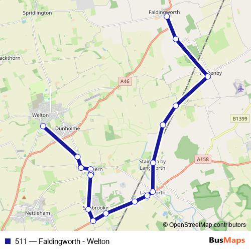 511 bus Line Map