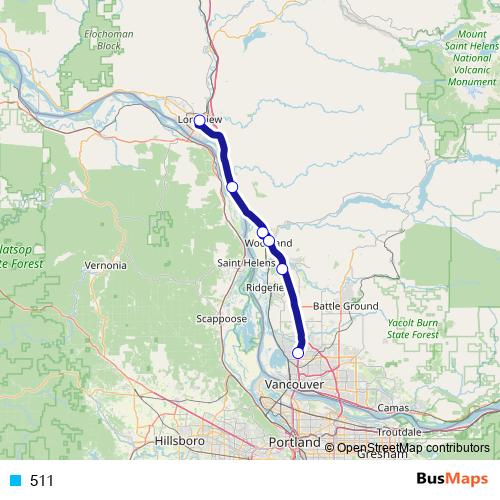 511 bus Line Map