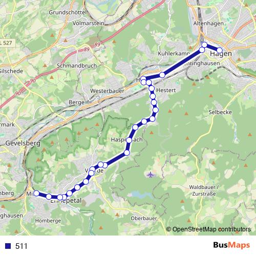 511 bus Line Map