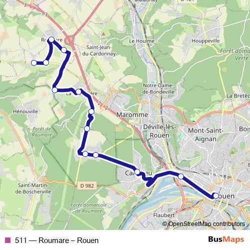 511 bus Line Map