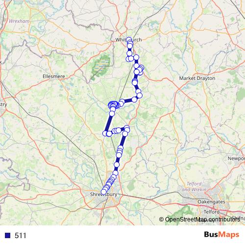511 bus Line Map