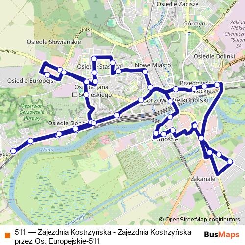 511 bus Line Map