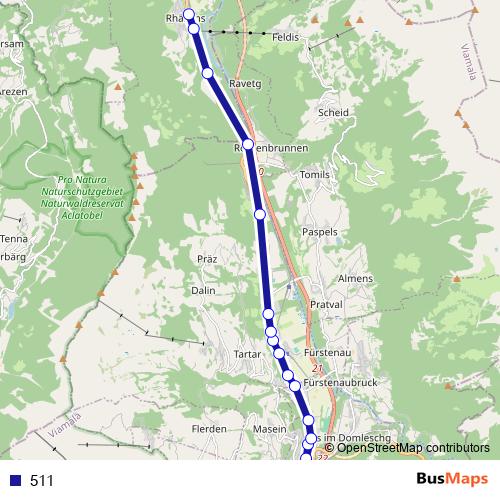 511 bus Line Map