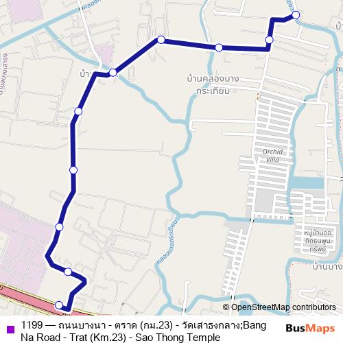1199 bus Line Map