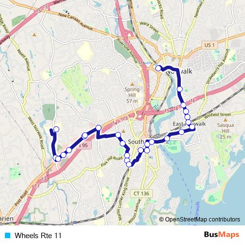 Wheels Rte 11 bus Line Map
