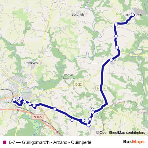 6-7 bus Line Map