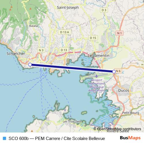 SCO 600b bus Line Map