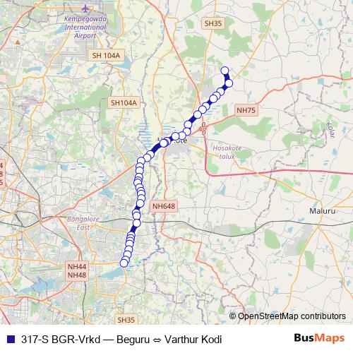 317-S BGR-Vrkd bus Line Map