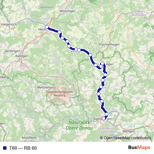 T68 rail Line Map