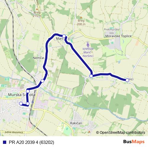 PR A20 2039 4 (63202) bus Line Map