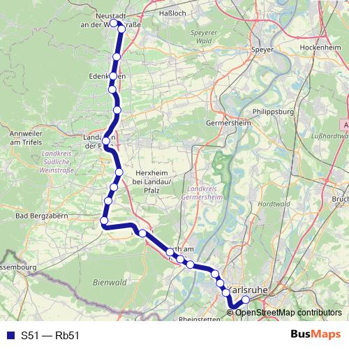 S51 rail Line Map