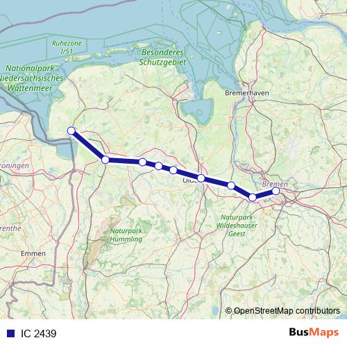 IC 2439 rail Line Map