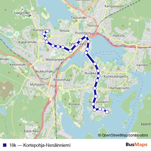 18k bus Line Map