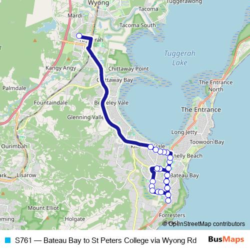 S761 bus Line Map