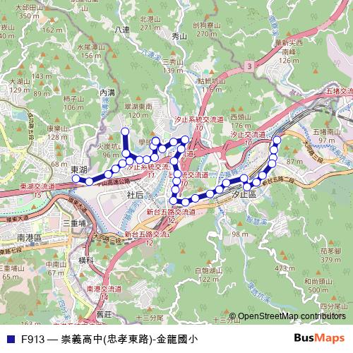 F913 bus Line Map