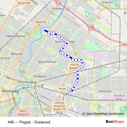 446 bus Line Map