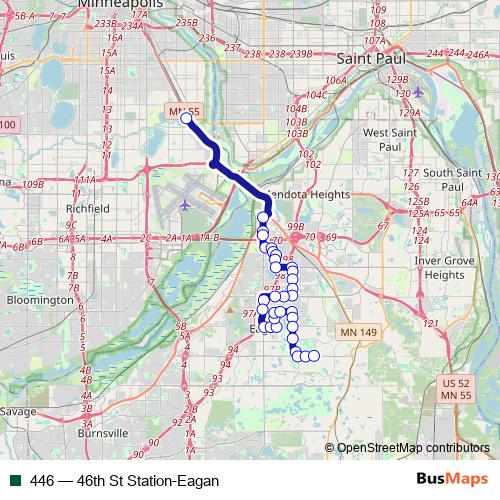 446 bus Line Map