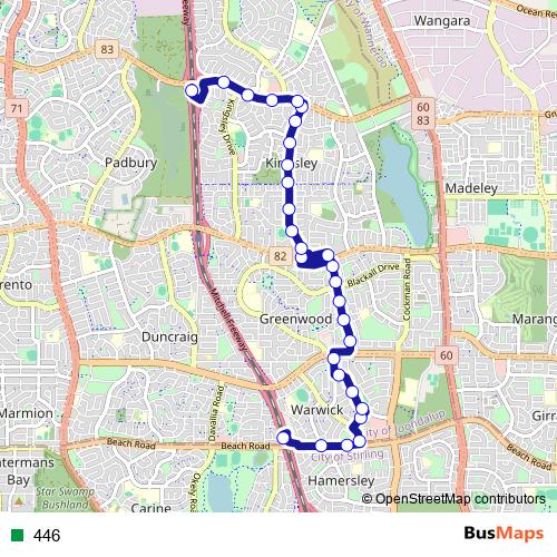 446 bus Line Map