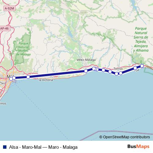 Alsa - Maro-Mal bus Line Map
