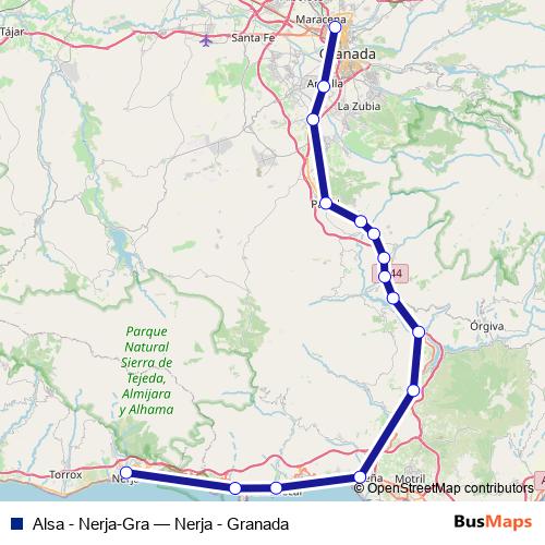 Alsa - Nerja-Gra bus Line Map