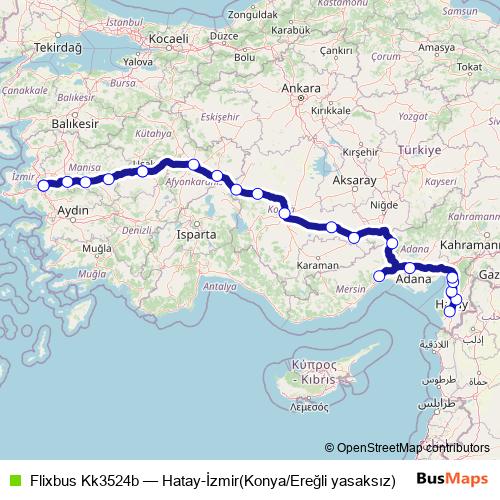 Flixbus Kk3524b bus Line Map
