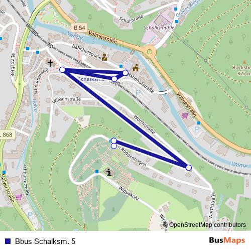 Bbus Schalksm. 5 bus Line Map
