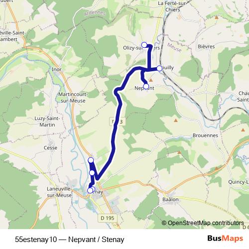 55estenay10 bus Line Map