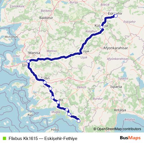 Flixbus Kk1615 bus Line Map