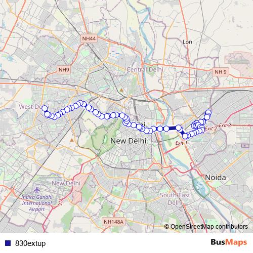 830extup bus Line Map