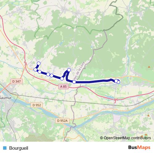 Bourgueil bus Line Map