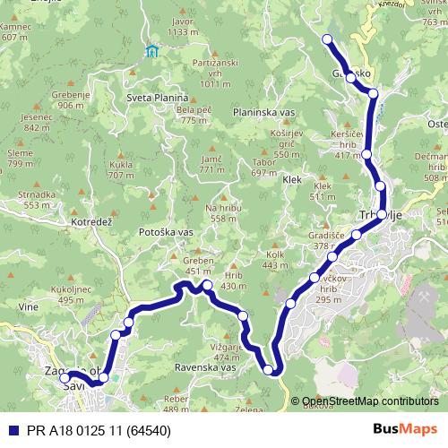 PR A18 0125 11 (64540) bus Line Map