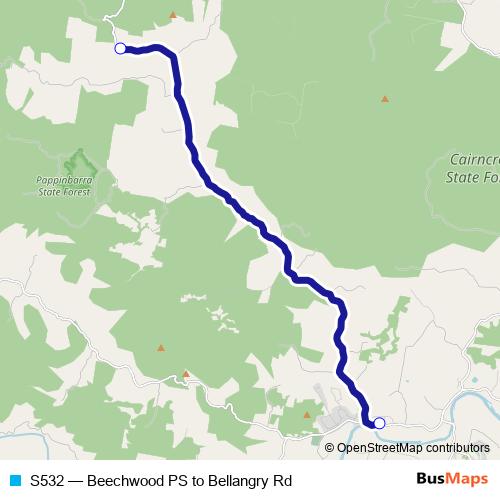 S532 bus Line Map