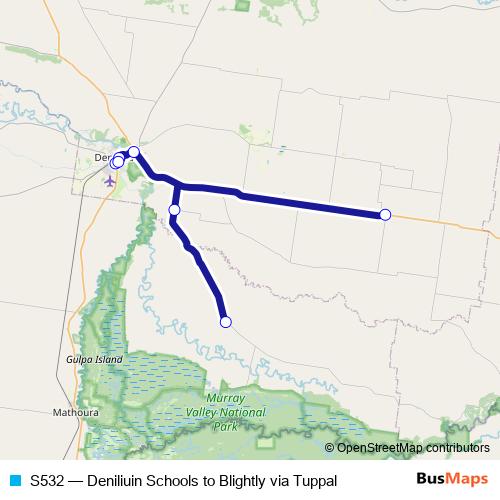 S532 bus Line Map