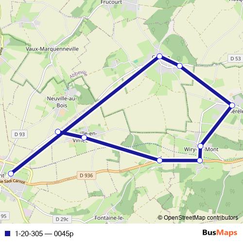 1-20-305 bus Line Map
