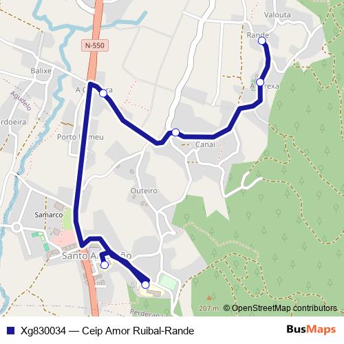 Xg830034 bus Line Map