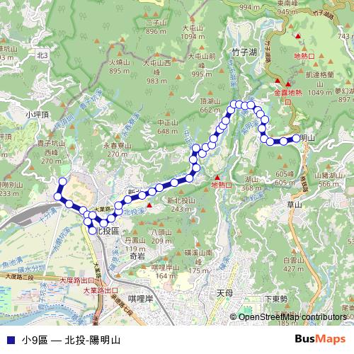 小9區 bus Line Map
