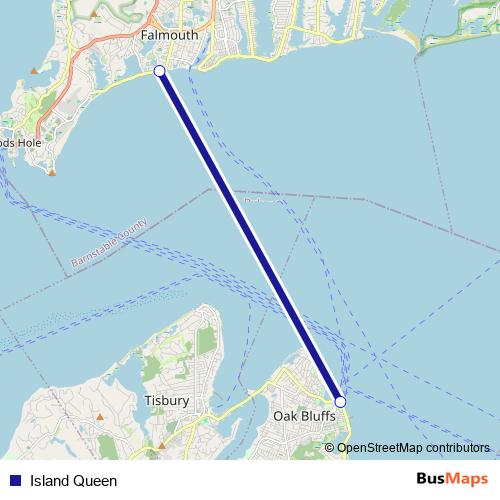 Island Queen ferry Line Map