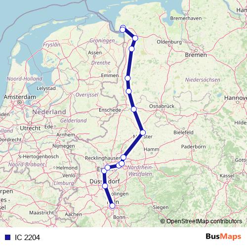 IC 2204 rail Line Map