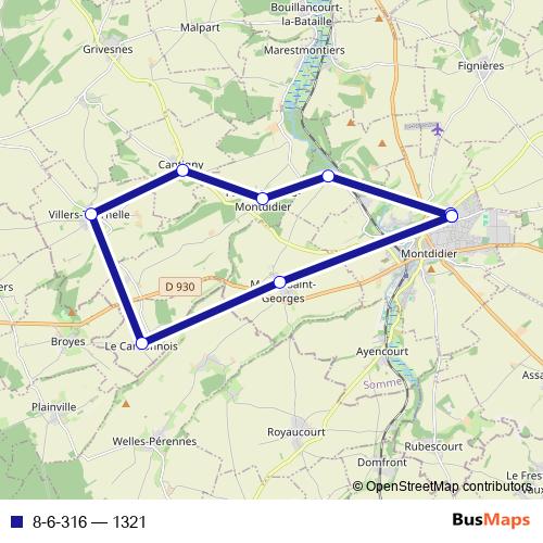8-6-316 bus Line Map
