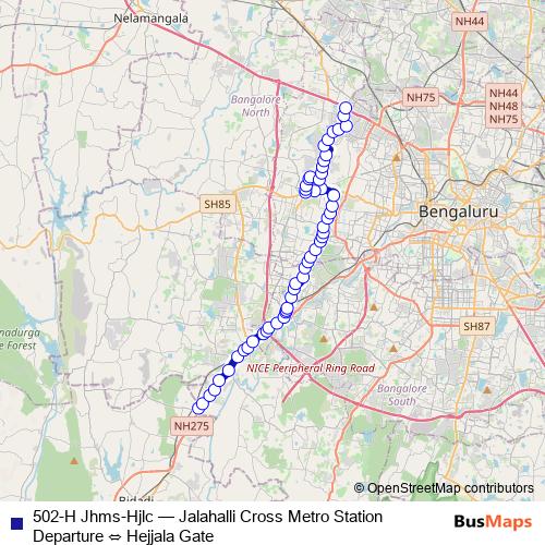 502-H Jhms-Hjlc bus Line Map
