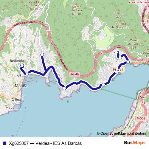 Xg625007 bus Line Map