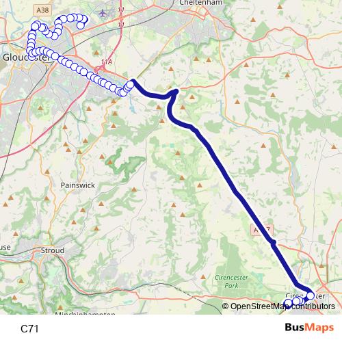 C71 bus Line Map