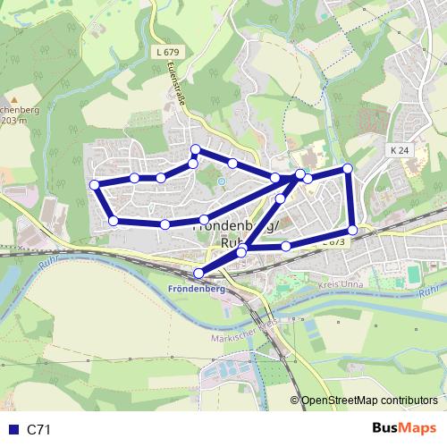 C71 bus Line Map