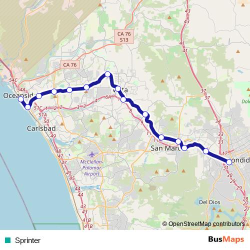 Sprinter tram Line Map