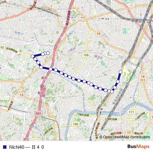 Nichi40 bus Line Map