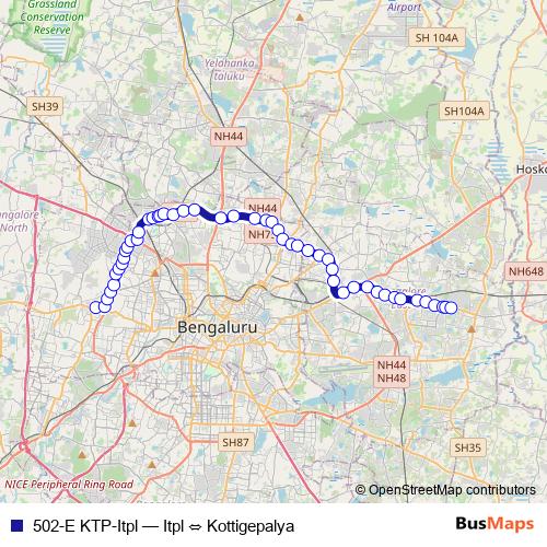 502-E KTP-Itpl bus Line Map