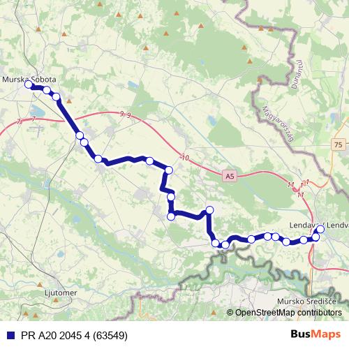 PR A20 2045 4 (63549) bus Line Map